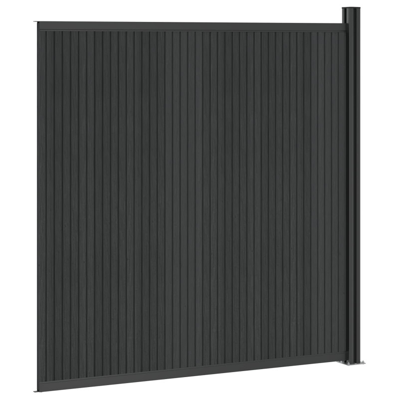 Panel ogrodzeniowy WPC i aluminium Czarny