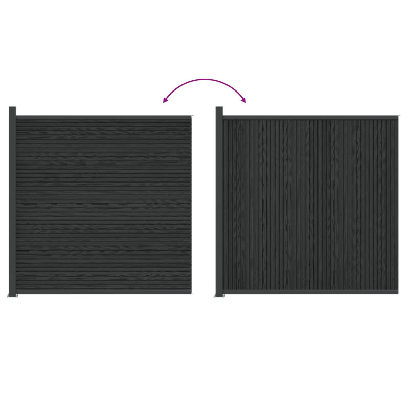 Panel ogrodzeniowy WPC i aluminium Czarny