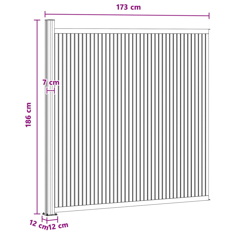Panel ogrodzeniowy WPC i aluminium Czarny