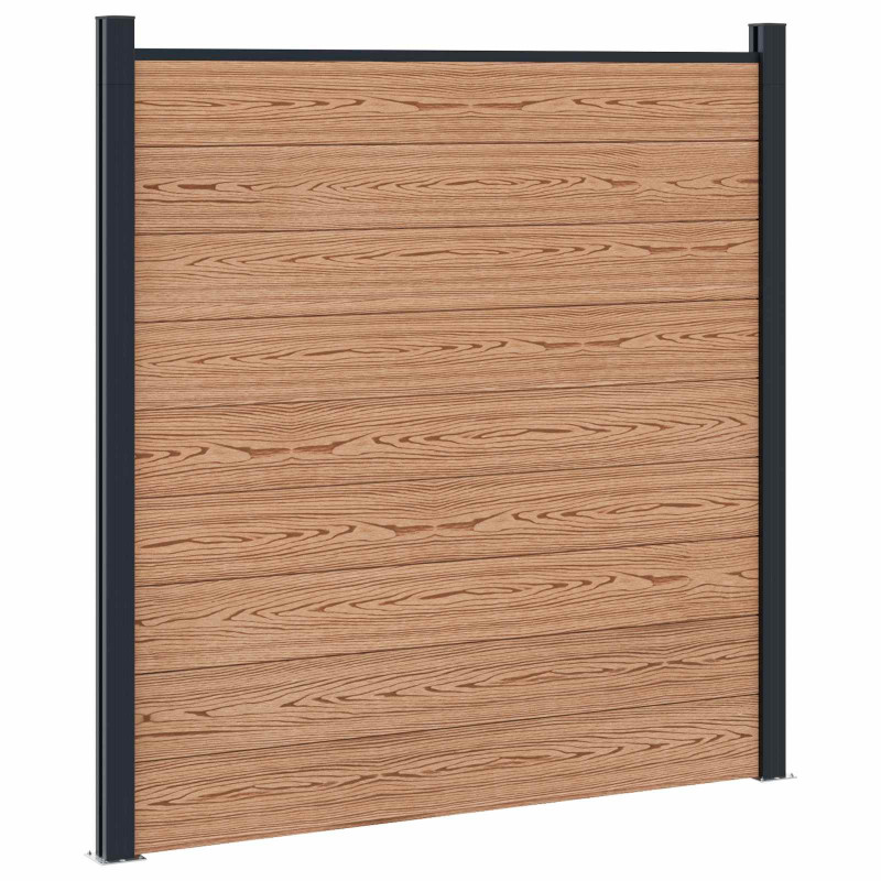 Panel ogrodzeniowy WPC i aluminium brązowy