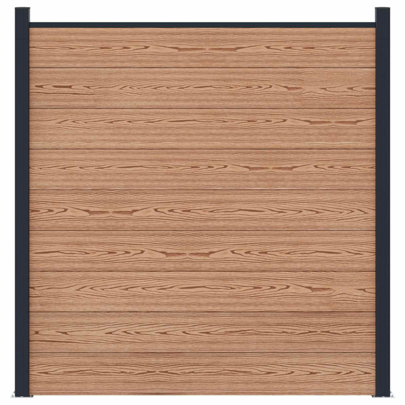 Panel ogrodzeniowy WPC i aluminium brązowy