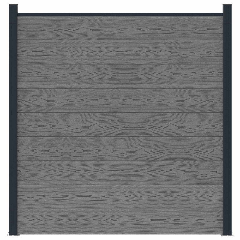 Panel ogrodzeniowy WPC i aluminium Szary