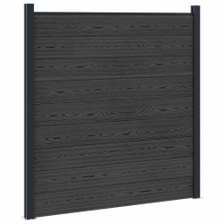 Panel ogrodzeniowy WPC i aluminium Czarny