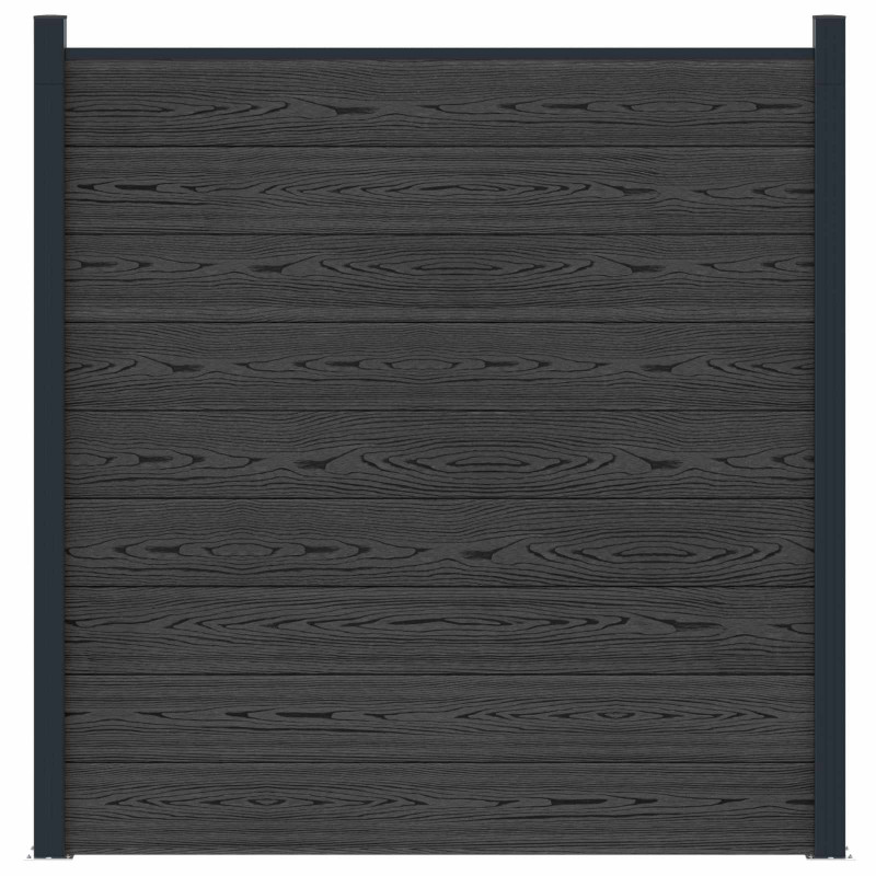 Panel ogrodzeniowy WPC i aluminium Czarny