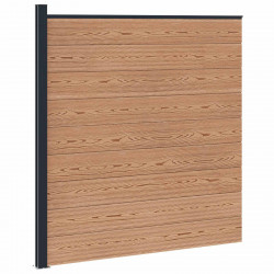 Panel ogrodzeniowy WPC i aluminium brązowy