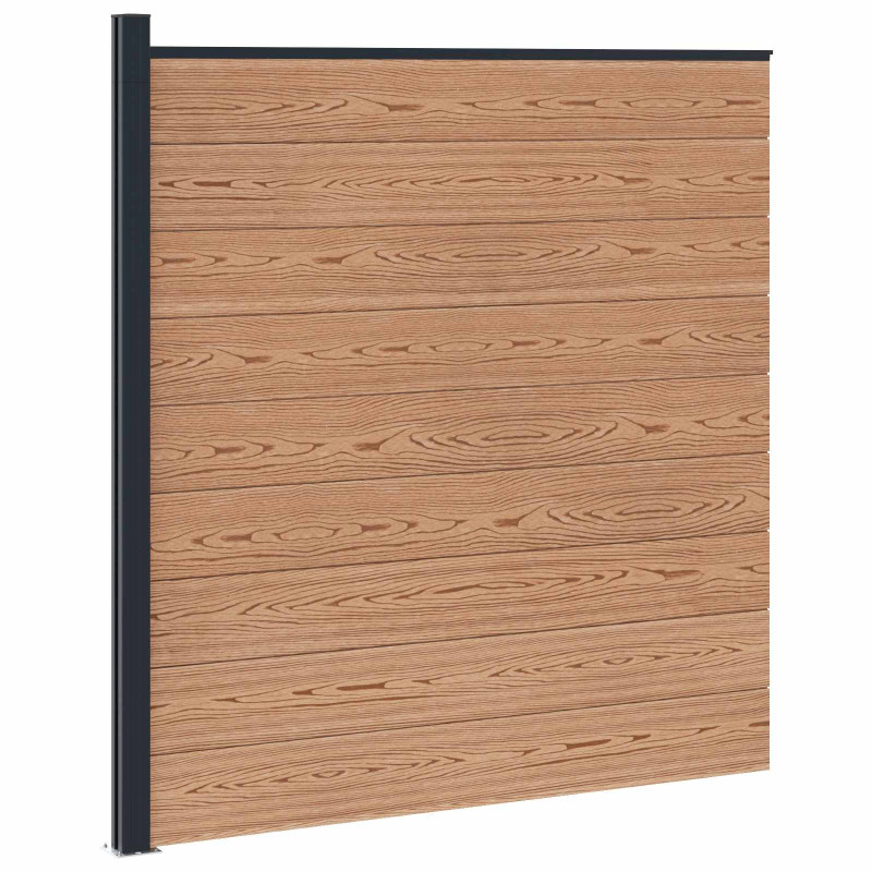 Panel ogrodzeniowy WPC i aluminium brązowy