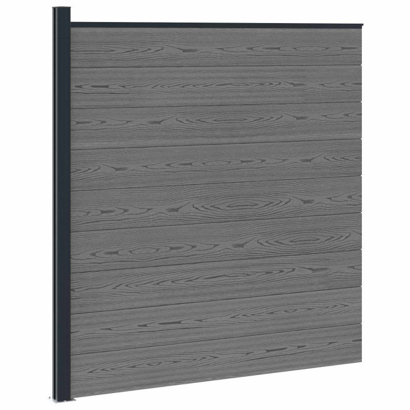 Panel ogrodzeniowy WPC i aluminium Szary