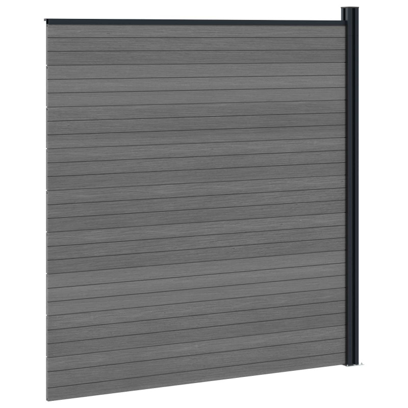 Panel ogrodzeniowy WPC i aluminium Szary