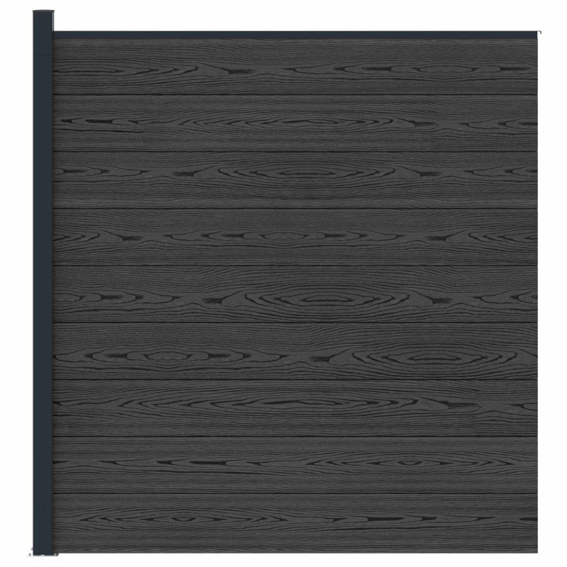 Panel ogrodzeniowy WPC i aluminium Czarny
