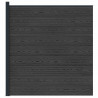 Panel ogrodzeniowy WPC i aluminium Czarny