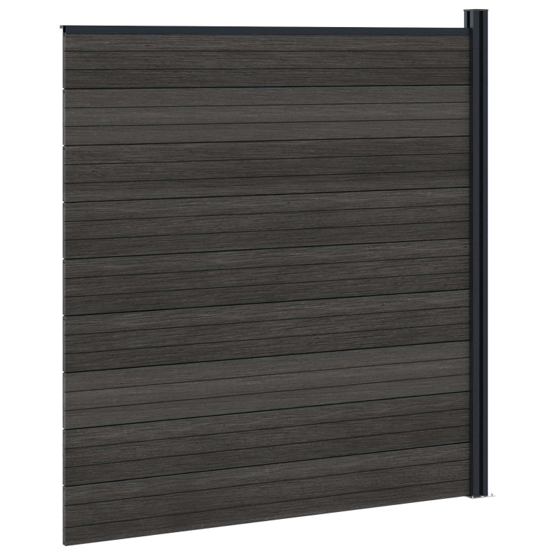 Panel ogrodzeniowy WPC i aluminium Czarny