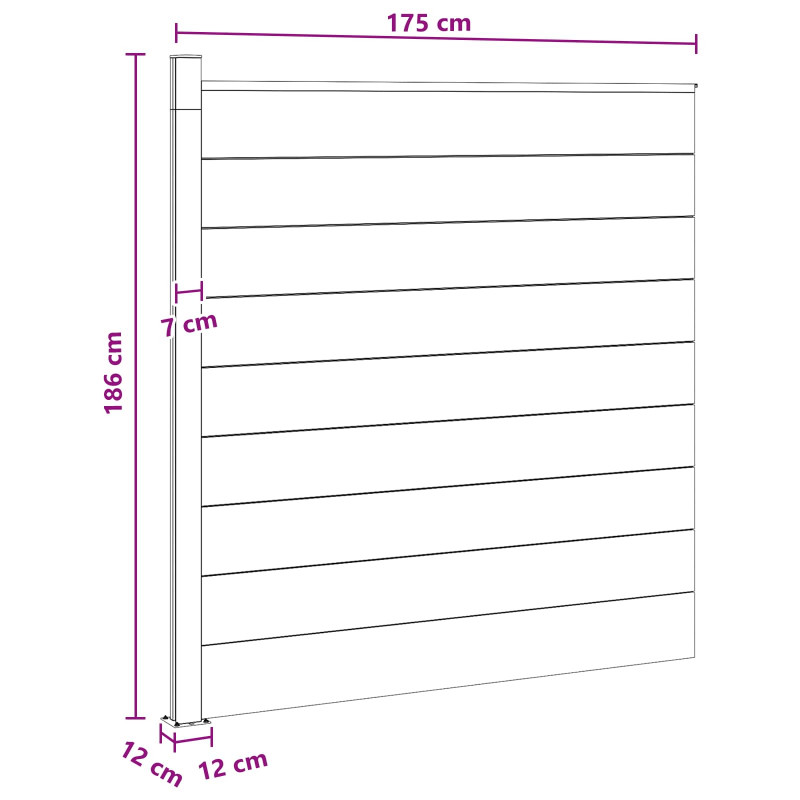 Panel ogrodzeniowy WPC i aluminium Czarny