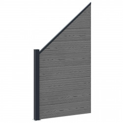 Panel ogrodzeniowy WPC i aluminium Szary