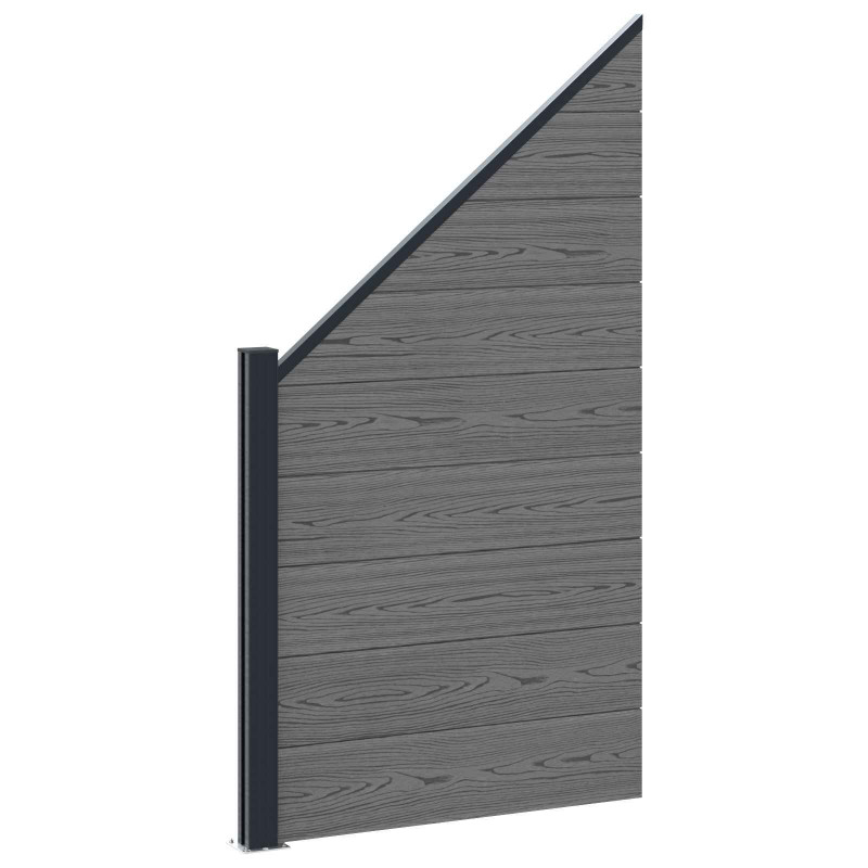 Panel ogrodzeniowy WPC i aluminium Szary