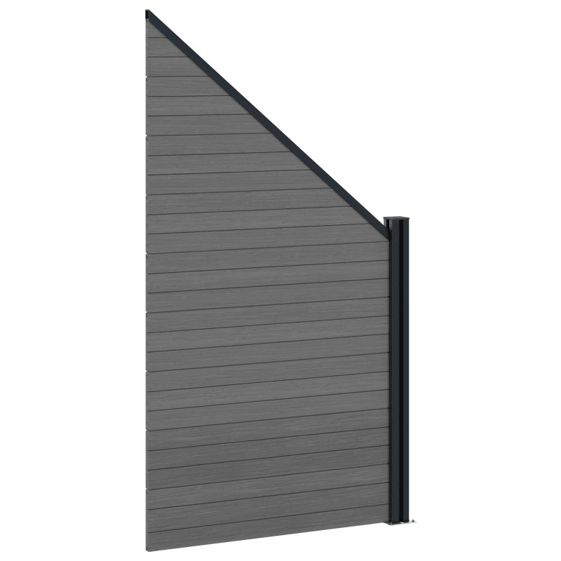 Panel ogrodzeniowy WPC i aluminium Szary