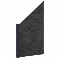 Panel ogrodzeniowy WPC i aluminium Czarny