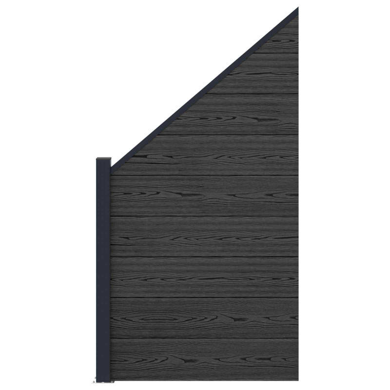 Panel ogrodzeniowy WPC i aluminium Czarny