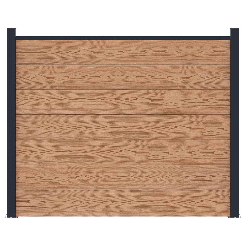 Panel ogrodzeniowy WPC i aluminium brązowy