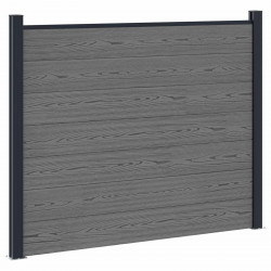 Panel ogrodzeniowy WPC i aluminium Szary