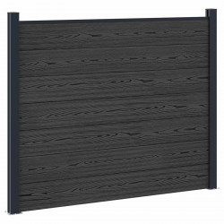 Panel ogrodzeniowy WPC i aluminium Czarny