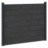 Panel ogrodzeniowy WPC i aluminium Czarny