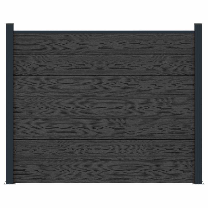 Panel ogrodzeniowy WPC i aluminium Czarny