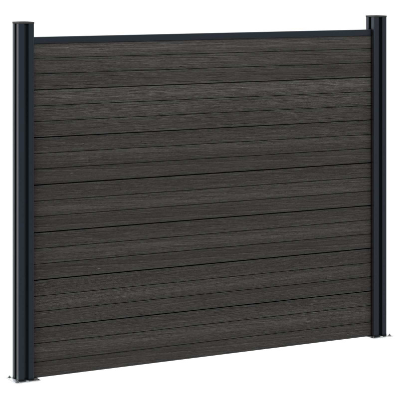 Panel ogrodzeniowy WPC i aluminium Czarny