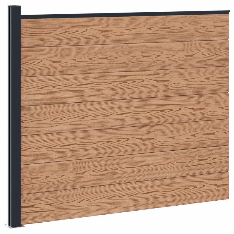 Panel ogrodzeniowy WPC i aluminium brązowy