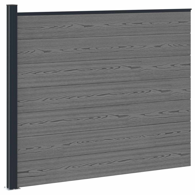 Panel ogrodzeniowy WPC i aluminium Szary