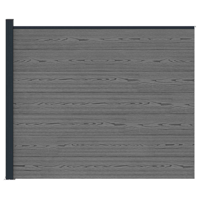Panel ogrodzeniowy WPC i aluminium Szary