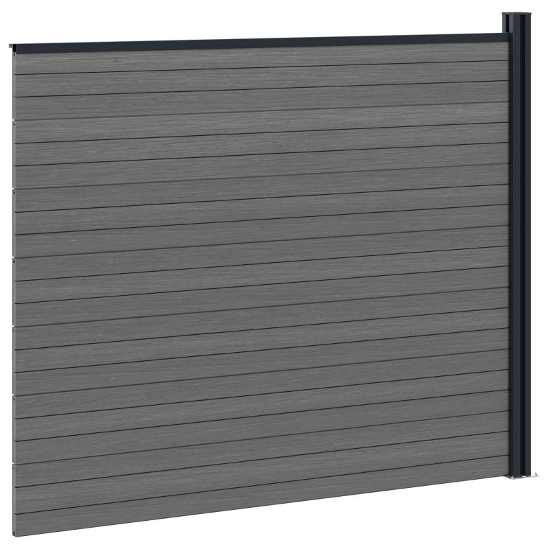 Panel ogrodzeniowy WPC i aluminium Szary