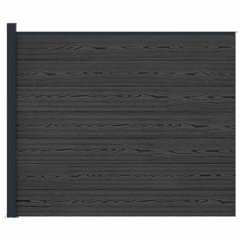 Panel ogrodzeniowy WPC i aluminium Czarny