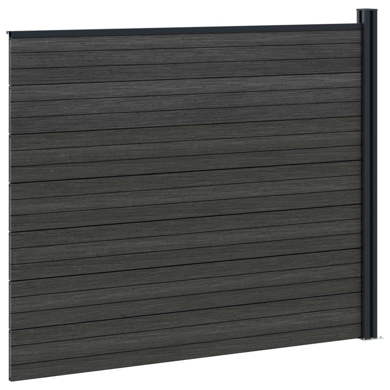 Panel ogrodzeniowy WPC i aluminium Czarny