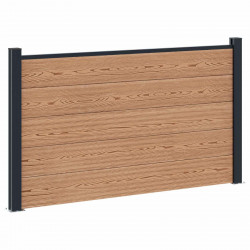 Panel ogrodzeniowy WPC i aluminium brązowy