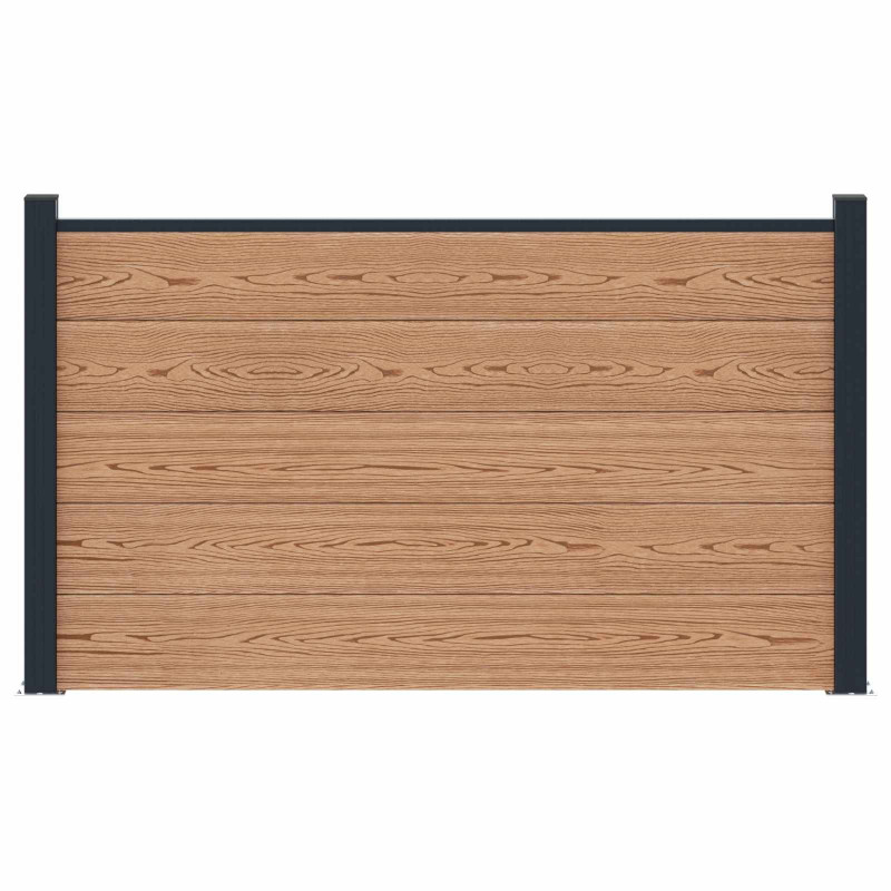 Panel ogrodzeniowy WPC i aluminium brązowy
