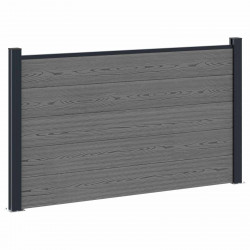 Panel ogrodzeniowy WPC i aluminium Szary