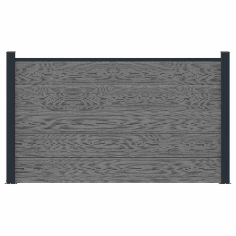 Panel ogrodzeniowy WPC i aluminium Szary
