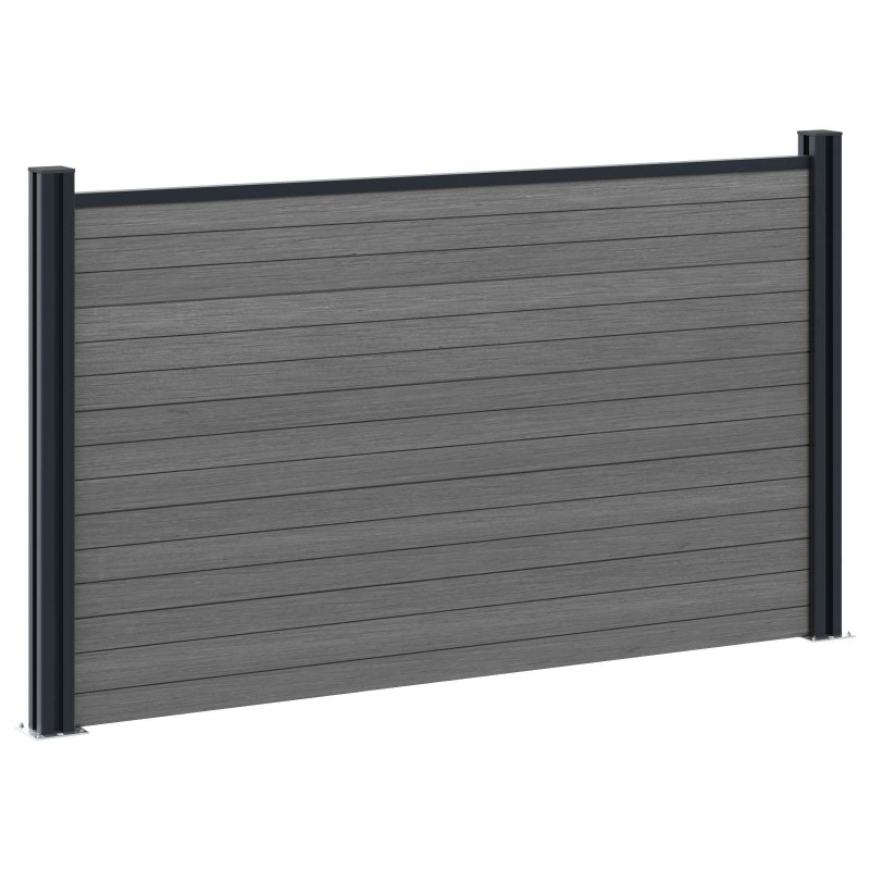 Panel ogrodzeniowy WPC i aluminium Szary