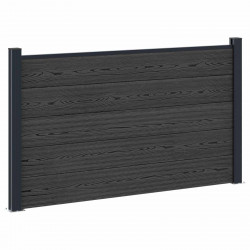 Panel ogrodzeniowy WPC i aluminium Czarny