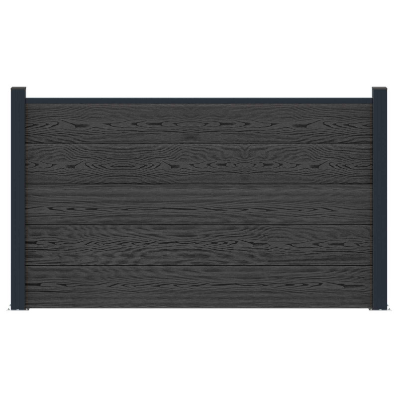 Panel ogrodzeniowy WPC i aluminium Czarny