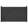 Panel ogrodzeniowy WPC i aluminium Czarny