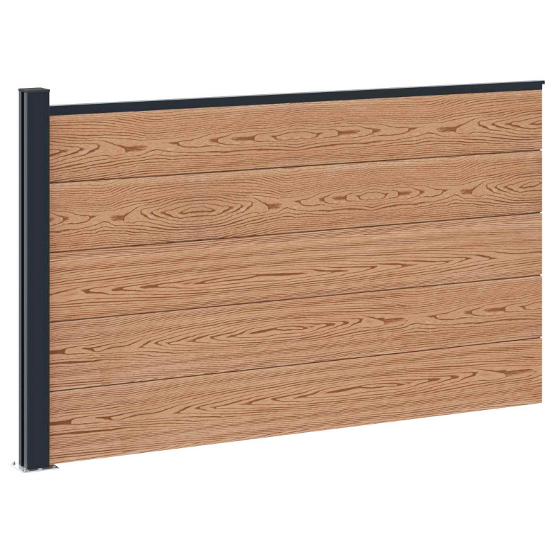 Panel ogrodzeniowy WPC i aluminium brązowy