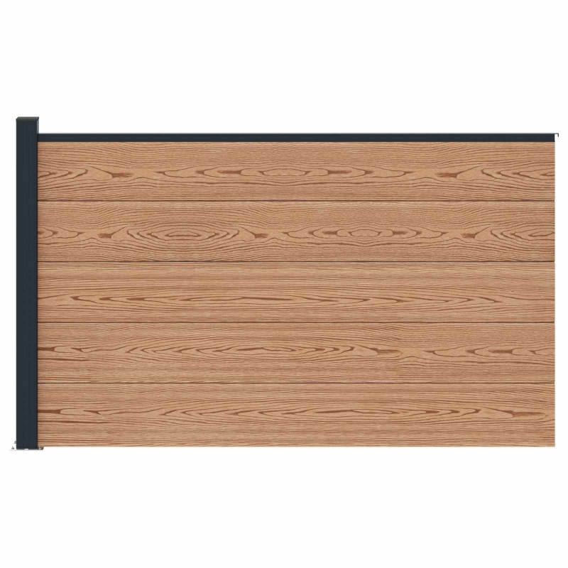 Panel ogrodzeniowy WPC i aluminium brązowy