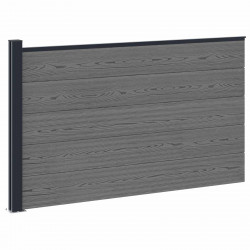 Panel ogrodzeniowy WPC i aluminium Szary