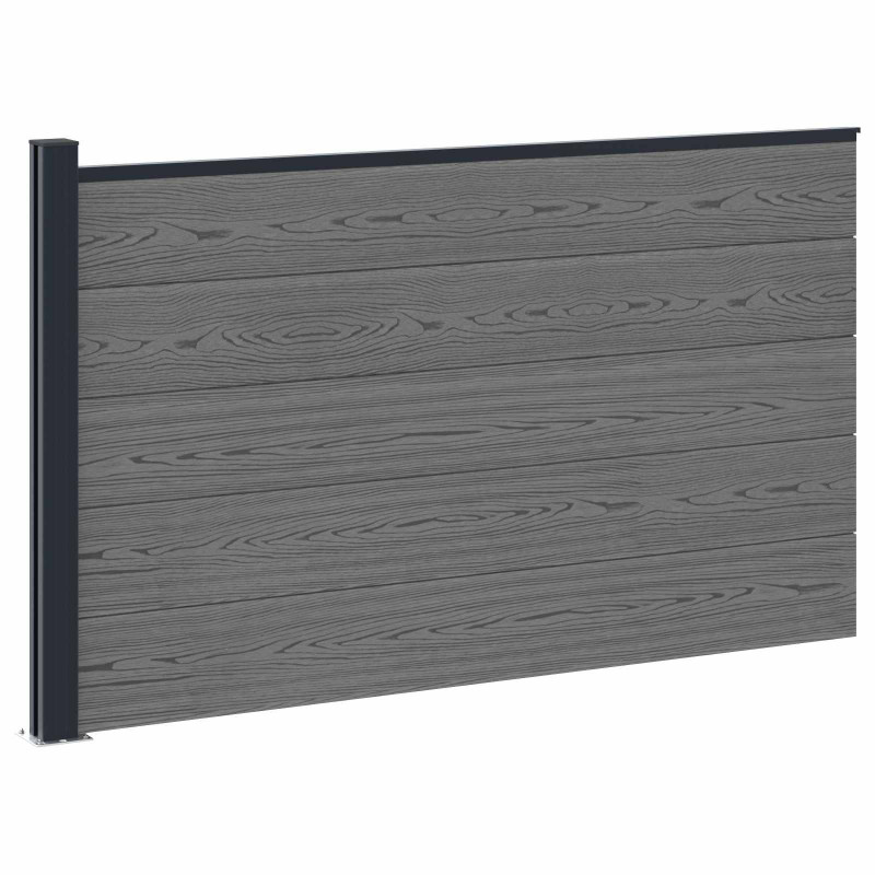 Panel ogrodzeniowy WPC i aluminium Szary