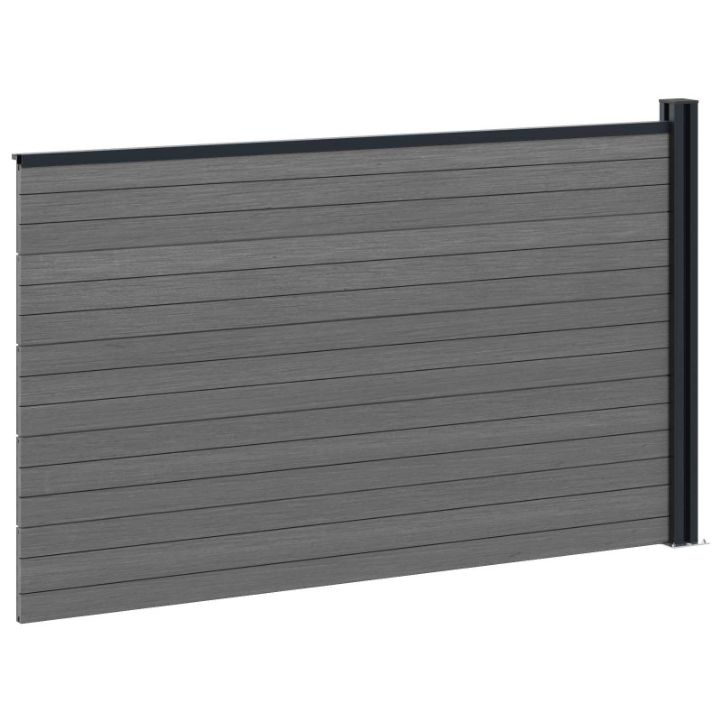 Panel ogrodzeniowy WPC i aluminium Szary