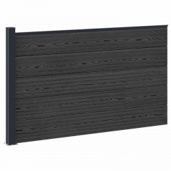Panel ogrodzeniowy WPC i aluminium Czarny