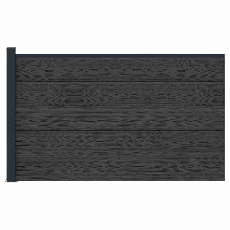 Panel ogrodzeniowy WPC i aluminium Czarny