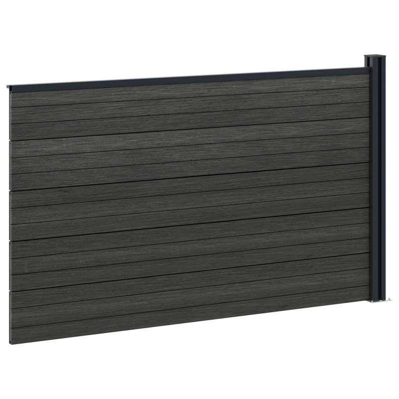 Panel ogrodzeniowy WPC i aluminium Czarny
