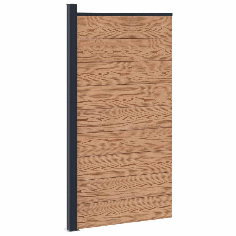 Panel ogrodzeniowy WPC i aluminium brązowy